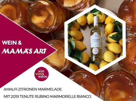 Amalfi-Zitronen Marmelade mit 2019 Tenute Rubino MARMORELLE BIANCO, IGT Salento Bianco