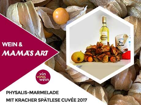 Physalis-Marmelade mit Kracher Spätlese Cuvée 2017
