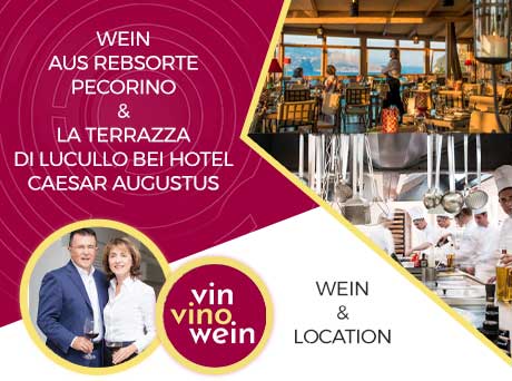 Wein aus Rebsorte Pecorino & La Terrazza di Lucullo bei Hotel Caesar Augustus